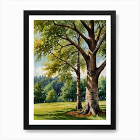 Watercolor Of A Tree Art Print