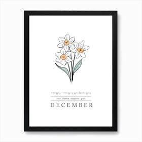 December Narcissus Birth Flower 2 Art Print