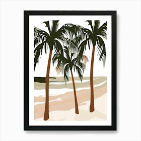 Palm Trees On The Beach 19 Art Print