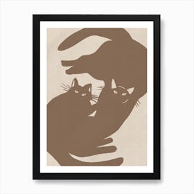 Two Cats silhouette Art Print