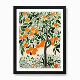 Tangerine Fruit Drawing 3 Art Print