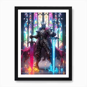 Knight With Swords Art Print