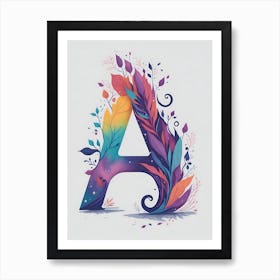 Colorful Letter A Illustration 49 Art Print