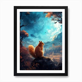 Squirrel In The Forest 1 Art Print