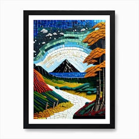 Vintage Landscape Mosaic  Art Print