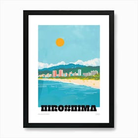 Hiroshima Japan 2 Colourful Travel Poster Art Print