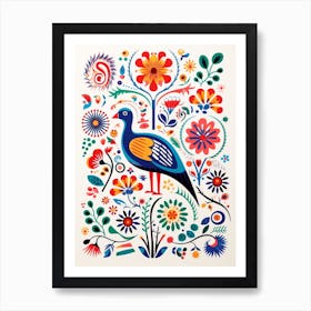 Scandinavian Bird Illustration Kiwi 1 Art Print