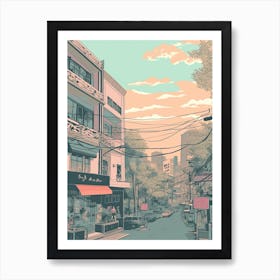 Bangkok Thailand Travel Illustration 4 Art Print