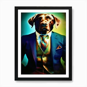 Labrador Retriever In A Suit 1 Art Print