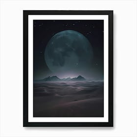 Moon In The Desert Art Print