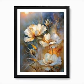 White Flowers 4 Art Print