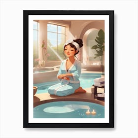 Cute A Woman Having Spa At Home Cool Art Print