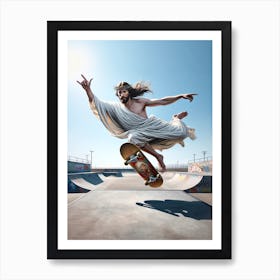 Jesus Skater 2  Art Print