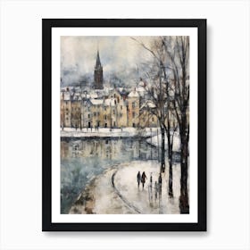 Vintage Winter Painting Inverness United Kingdom 1 Art Print