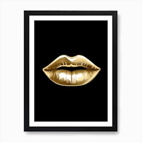 Golden Lips Art Print