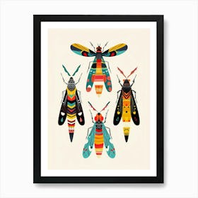 Colourful Insect Illustration Fly 6 Art Print