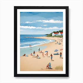 People On The Beach Painting (58) Art Print