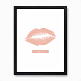 Lips Nude Love Art Print