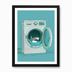 Shark In Washing Machine 2 Art Print