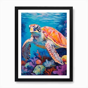 Sea Turtle Swimming 15 Art Print