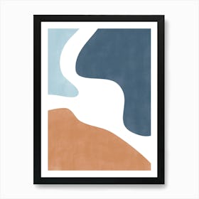 Terracotta Teal Abstract Shapes No.2 Art Print