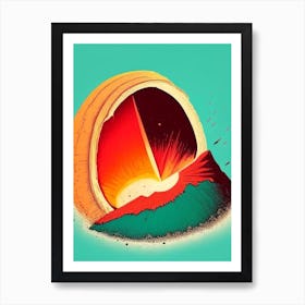 Crater Vintage Sketch Space Art Print