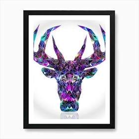 Geometric Deer Head Art Print