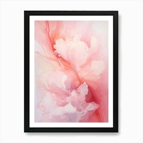 Pink And White Flow Asbtract Painting 2 Art Print