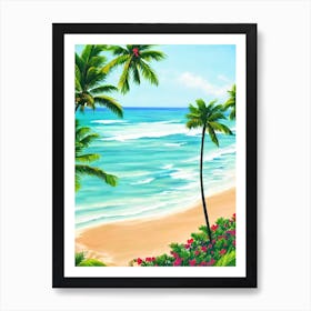 Hapuna Beach, Hawaii Contemporary Illustration   Art Print