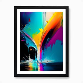 Pouring Water Waterscape Bright Abstract 3 Art Print
