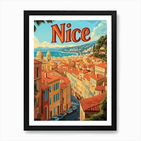 Aihrgdesign A Retro Travel Poster For Nice 5 Art Print