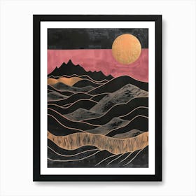 Sunset Over The Mountains 3 Art Print