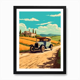 A Ford Model T In The Tuscany Italy Illustration 1 Art Print