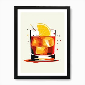 Mid Century Modern Old Fashioned Floral Infusion Cocktail 3 Art Print