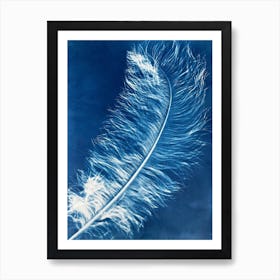 Blue Cyanotype Ostrich Feather 6 Poster