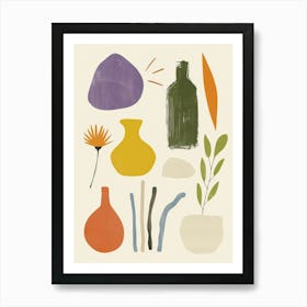 Collection Of Objects In Abstract Style 10 Art Print