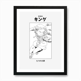 King Nanatsu no Taisai Black and White Art Print