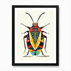 Colourful Insect Illustration Boxelder Bug 5 Art Print