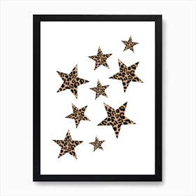 Leopard Print Stars Pattern Art Print