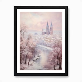 Dreamy Winter Painting Prague Czech Republic 2 Art Print