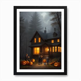 Halloween House In The Wood 1 Art Print