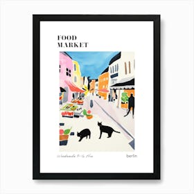 The Food Market In Berlin 1 Illustration Poster Art Print