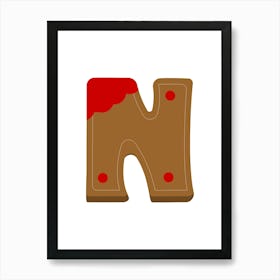 Gingerbread Decorative Letters Living Room Holiday Display 14 Art Print