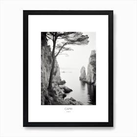 Poster Of Capri, Italy, Black And White Photo 4 Art Print