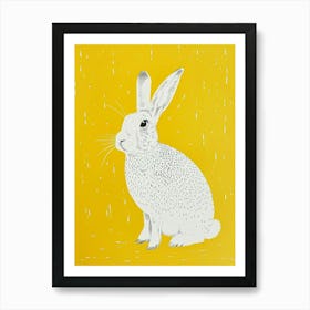 Yellow Arctic Hare 2 Art Print