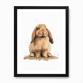 Florida White Rabbit Nursery Illustration 8 Art Print
