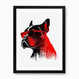 Sunglasses Bulldog Art Print