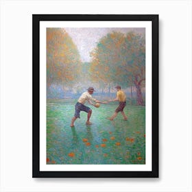 American Football In The Style Of Monet 2 Art Print