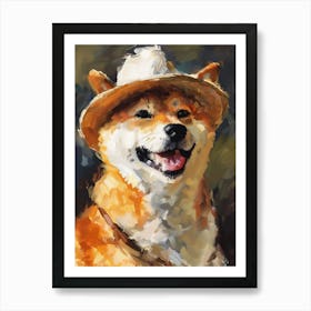 Oil Painting Smiling Shiba Inu 12 Art Print