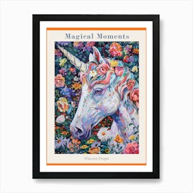 Floral Modern Fauvism Unicorn 2 Poster Art Print